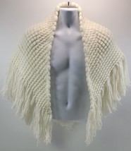 Vintage Boho Crotchet Style White Triangle Shoulder Shawl Fringed Scarf ... - £22.72 GBP