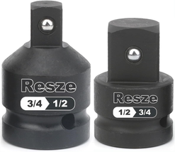 2PCS Impact Socket Adapter and Reducer Set 3/4&quot;To 1/2&quot; &amp; 1/2&quot;To 3/4&quot; Drive Socke - £12.65 GBP