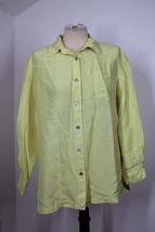 Harve Benard XL? Yellow Silk Long Sleeve Button Front Top Shirt - £19.37 GBP