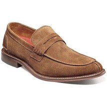 25550-211 Stacy Adams Marlowe Algonquin Moc Toe Penny Slip On Dark Tan Suede image 7