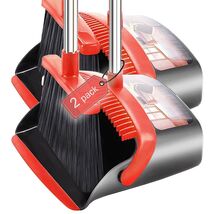 2-Pack Eco-Friendly Broom &amp; Dustpan Set with Self-Cleaning Teeth, 52" Ha... - $82.12