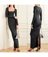 SKIMS Body Long Sleeve Slip Dress Women&#39;s Size XS Onyx (Black) NWT - $95.97 CAD