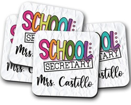 School Secretary Gifts, Personalized School Secretary Coaster, School Of... - £3.98 GBP