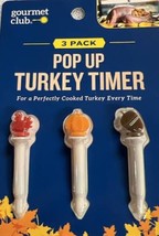 Gourmet Club Pop Up Turkey Timer, Qty 3, For Perfectly Cooked Turkey Eve... - $3.95