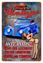 Vintage Classic Hot Rods Pin-Up  Metal Sign - £23.80 GBP