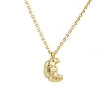 2021 Gold Plated Croissant Charm Necklace for Women Moony Summer Collect... - £13.46 GBP