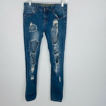 VIP Womens 5 / 6 Destroyed Medium Wash Skinny Juniors Jeans - £14.15 GBP