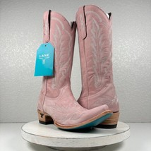 Lane LEXINGTON Pink Leather Cowboy Boots Womens 8.5 Western Style Snip Toe Tall - £177.64 GBP