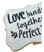 Wooden Sign - Love Binds Us Together in Perfect Unity - Col 3:14 Scriptu... - £8.59 GBP