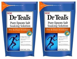 (2) Dr Teal&#39;s Pre &amp; Post Workout Pure Epsom Bath Salt For Muscles Joints... - £21.89 GBP