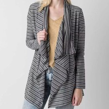 O&#39;NEILL Harvey Women&#39;s L Baja Striped Open Cardigan Sweater Flyaway Top ... - $24.19