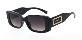 Vivant Square Casual Thick Bold Rectangular Luxury Sunglasses (Black &amp; Gold Fram - £9.25 GBP