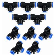 10 PCS, Push In Pneumatic Quick Connect Fittings, Equal Tee 10mm OD - $18.22