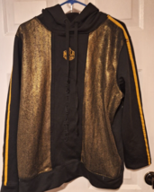 New Orleans Pelican Black &amp; Gold Fisll Hoodie Mens Size Large - $19.40