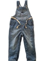 OshKosh B&#39;Gosh Blue Jean Knit Denim Bay Girls Overalls 24 Mo - £15.53 GBP