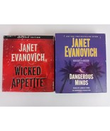 Lot of 2 Janet Evanovich Audiobooks CDs Wicked Appetite &amp; Dangerous Minds - €8,57 EUR