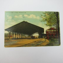Train Postcard Pittsburgh Cincinnati Chicago St. Louis Railroad Depot Richmond - £4.71 GBP