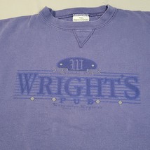 Vintage 80s 90s Sweatshirt Large Wright&#39;s Pub Lancaster England Purple Made USA - £13.84 GBP