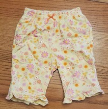 Carter's Just One Year Yellow Flower Pants 3 Month - $3.24