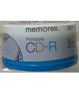 MEMOREX PRINTABLE CD-R 52X 700MB 80min 30 PACK ~ NIP vintage - £9.17 GBP