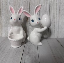 Ceramic Easter Bunny 5&quot; Set Standing and Sitting Spring target 2023 exclusive - £14.48 GBP