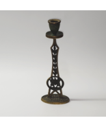 Antique Vintage ISRAELI MADE 10&quot; Solid Brass Candle Holder - Moses Promi... - $19.78