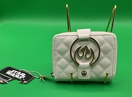 A Rare NWT White Loungefly Small Wallet Star Wars Rebel W/Gold Hardware HTF - £25.64 GBP