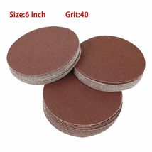 6&quot; Inch Sanding Discs Hook &amp; Loop 40 Grit, 50 Sheets Sand Paper Free Shi... - £14.74 GBP