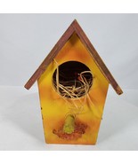 Vintage Farmhouse Wood Bird House Hand Painted 8x5x4 Inch - $22.44