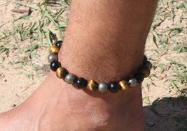 Triple Protection Bracelet - Gemstone Bracelet for Men/Women - Black Tourmaline  - £19.92 GBP