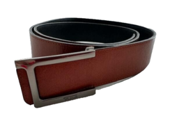 New TUMI men&#39;s 36 belt reversible leather brown to black gunmetal buckle... - $100.00
