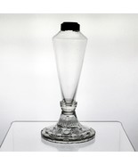 Lacy Roman Rossette Base Early Oil Lamp, Antique Flint Glass c1820s Blow... - £509.96 GBP