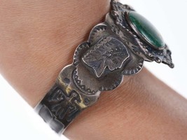 Fred Harvey Era Native American Sterling/Turquoise Cuff Bracelet o - £257.19 GBP