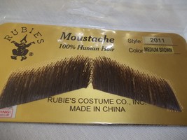 Mustaches Theatrical Human Hair Gentlemen Rubies 2011 Brown Grey - £6.43 GBP