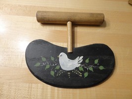 BLACK WOODEN CHOPPER COUNTRY KITCHEN COLLECTIBLE DECORATION BIRD - £7.16 GBP