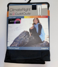 Climate Right Cuddl Duds Womens Medium Thermal Guard Leggings Black Base Layer - £15.49 GBP