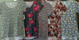 New 5 Lula Roe Classic T Floral Shirts Women&#39;s XX-Small Xxs Lot - Free Ship - £19.37 GBP