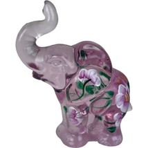 Fenton Lenox Figurine Art Glass Rose Pink Floral Elephant Trunk Up Signe... - £56.02 GBP
