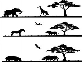 Whimsical Practicality&#39;s Jungle African Aminals Birthday Border Cake Sid... - $266.44 MXN
