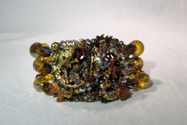 Huge Kirks Folly Dragon Rhinestone Bead Bracelet K1292 - $219.78