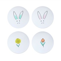 Set of Four (4) Mainstays Brand ~ Spring Floral &amp; Bunny 10.5&quot; Dinner Plates - £16.78 GBP