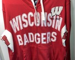 Men&#39;s High Hands Wisconsin Badgers Full Zip Hoodie Sweatshirt Red White ... - $37.36