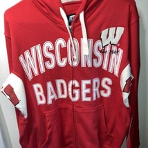 Men&#39;s High Hands Wisconsin Badgers Full Zip Hoodie Sweatshirt Red White Size S - £29.87 GBP