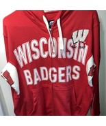 Men&#39;s High Hands Wisconsin Badgers Full Zip Hoodie Sweatshirt Red White ... - £29.54 GBP