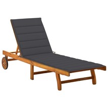  Sunlounger Natural wood, Anthracite Solid Acacia Wood, 100% Polyester - $5,123.60 MXN
