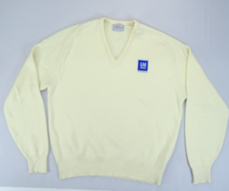 Vintage GM Chevy Cream Sweater Stitched Size XL Pinnacle Retro Employee ... - $18.95