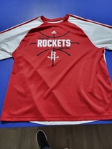 Houston Rockets Shirt Mens Size Large Red Short Sleeve Addidas - £9.66 GBP