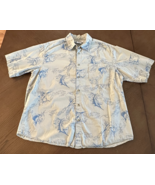 Columbia Mens Sail Fish Shirt Sz XL Blue Gray Hawaiian Button Up Marlin FL - €20,98 EUR