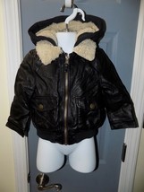 London Fog Moto style Faux Leather Bomber Jacket Size 2T EUC - £22.93 GBP