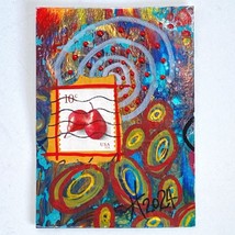 ACEO Original Mixed Media Art 2016 Red Pears US Postage Stamp ATC - £11.98 GBP
